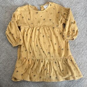 Zara Kids Mustard Floral Dress 4-5T